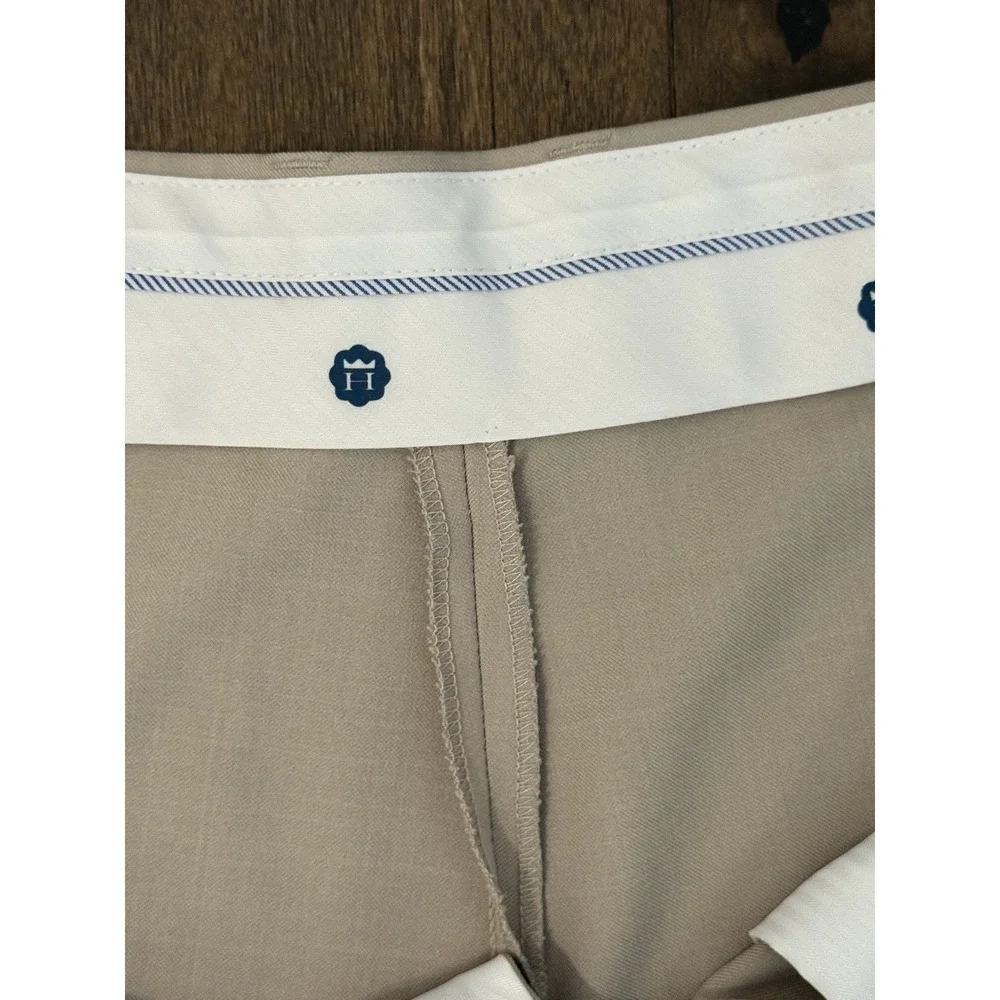 Haggar Repreve Tan Beige Pleated Pants Men's 42X30‎ Classic Fit Expandable Waist